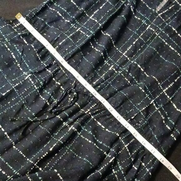 NEW Apt. 9 Navy Blue Textured Sleeveless‎ Plaid Romper Elastic Tie Waist Size XL - Picture 13 of 15
